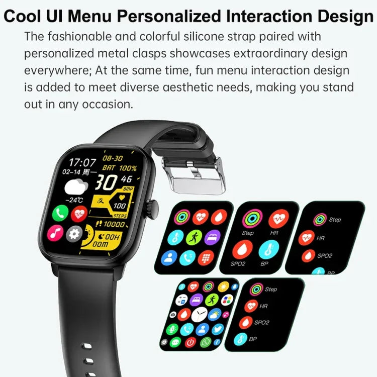 Montre connectée Y80 avec écran IPS HD de 2,01 pouces, compatible avec les appels Bluetooth et le suivi de la santé