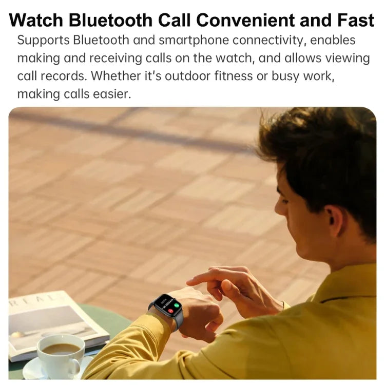 Montre connectée Y80 avec écran IPS HD de 2,01 pouces, compatible avec les appels Bluetooth et le suivi de la santé