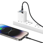 Câble de données en alliage d'aluminium USAMS SJ729 30W USB-C/Type-C vers 8 broches, longueur : 1,2m, SJ729