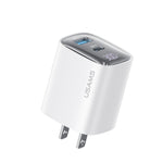 Chargeur double port USB+USB-C / Type-C USAMS CC230 30W GaN avec affichage numérique, Spécifications : prise US, CC230