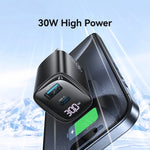 Chargeur double port USB+USB-C / Type-C USAMS CC230 30W GaN avec affichage numérique, Spécifications : prise US, CC230