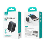 Chargeur double port USB+USB-C / Type-C USAMS CC230 30W GaN avec affichage numérique, Spécifications : prise US, CC230