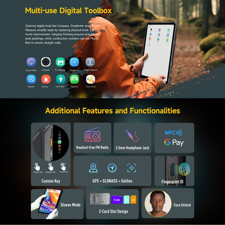 Tablette robuste Ulefone Armor Pad 3 Pro, écran 10,36 pouces Android 13 MediaTek MT8788 Octa Core Réseau 4G, Prise EU, Armor Pad 3 Pro
