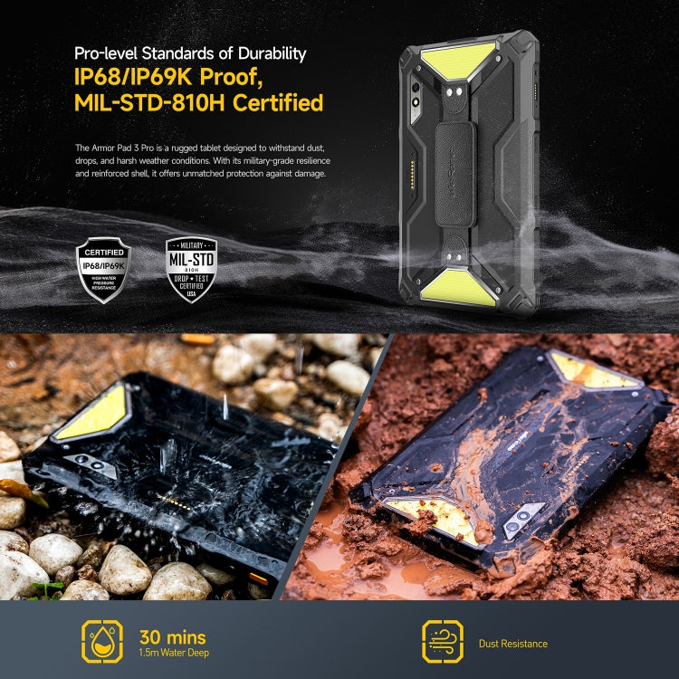 Tablette robuste Ulefone Armor Pad 3 Pro, écran 10,36 pouces Android 13 MediaTek MT8788 Octa Core Réseau 4G, Prise EU, Armor Pad 3 Pro