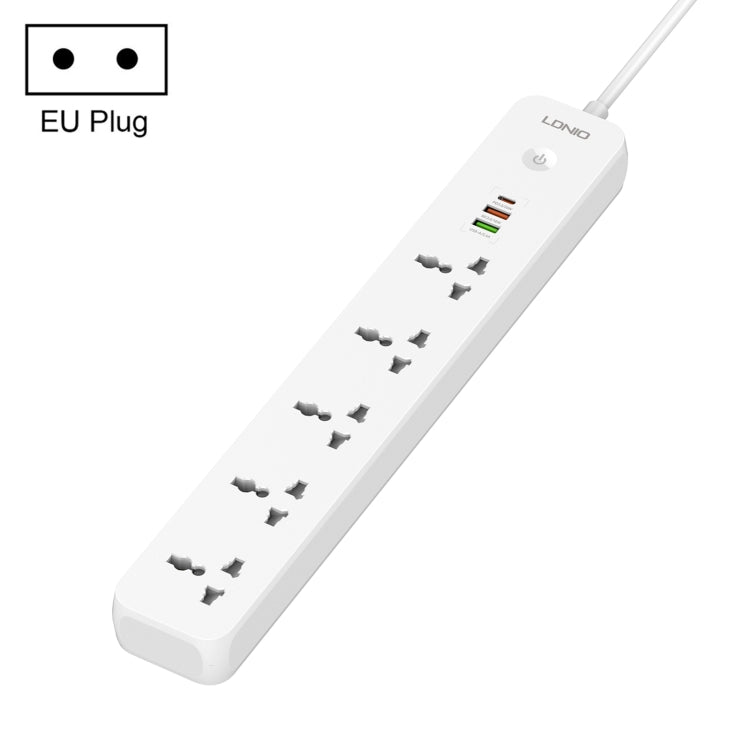 Multiprise de voyage LDNIO SC5319 5 positions pour maison et bureau avec ports USB 38W, longueur du câble : 2 m, prise EU, prise UK, prise US