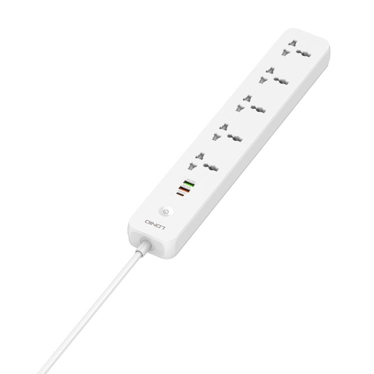 Multiprise de voyage LDNIO SC5319 5 positions pour maison et bureau avec ports USB 38W, longueur du câble : 2 m, prise EU, prise UK, prise US
