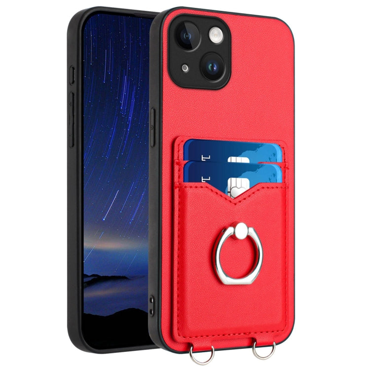 Coque de téléphone avec porte-cartes à anneau R20, pour iPhone 14 Plus, pour iPhone 14, pour iPhone 14 Pro, pour iPhone 14 Pro Max, pour iPhone SE 2022 / SE 2020 / 8, pour iPhone 13 Pro Max, pour iPhone 13 Pro, pour iPhone 13