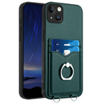 Coque de téléphone avec porte-cartes à anneau R20, pour iPhone 14 Plus, pour iPhone 14, pour iPhone 14 Pro, pour iPhone 14 Pro Max, pour iPhone SE 2022 / SE 2020 / 8, pour iPhone 13 Pro Max, pour iPhone 13 Pro, pour iPhone 13