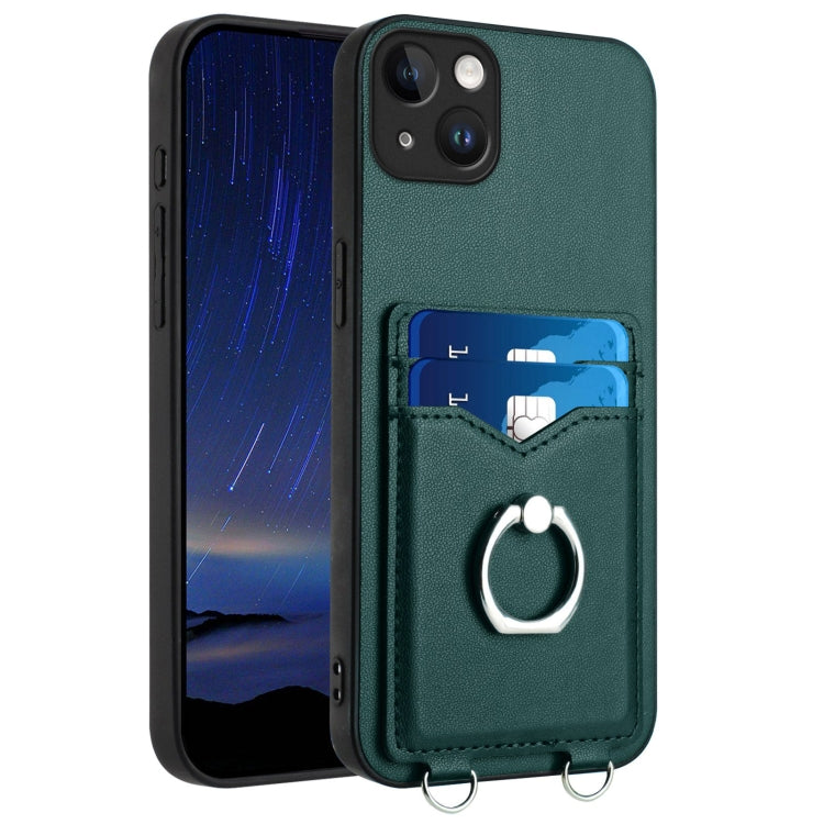 Coque de téléphone avec porte-cartes à anneau R20, pour iPhone 14 Plus, pour iPhone 14, pour iPhone 14 Pro, pour iPhone 14 Pro Max, pour iPhone SE 2022 / SE 2020 / 8, pour iPhone 13 Pro Max, pour iPhone 13 Pro, pour iPhone 13