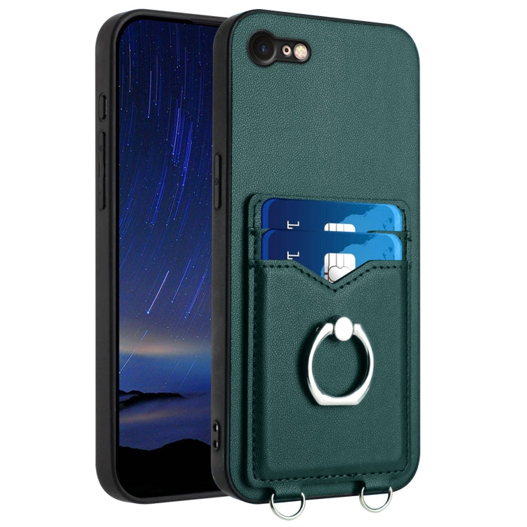 Coque de téléphone avec porte-cartes à anneau R20, pour iPhone 14 Plus, pour iPhone 14, pour iPhone 14 Pro, pour iPhone 14 Pro Max, pour iPhone SE 2022 / SE 2020 / 8, pour iPhone 13 Pro Max, pour iPhone 13 Pro, pour iPhone 13