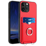 Coque de téléphone avec porte-cartes à anneau R20, pour iPhone 14 Plus, pour iPhone 14, pour iPhone 14 Pro, pour iPhone 14 Pro Max, pour iPhone SE 2022 / SE 2020 / 8, pour iPhone 13 Pro Max, pour iPhone 13 Pro, pour iPhone 13