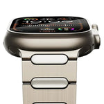 Bracelet de montre ovale en alliage de titane avec boucle papillon, compatible avec Apple Watch SE 2023 44 mm, Apple Watch Ultra 2 49 mm, Apple Watch Series 9 45 mm, Apple Watch Ultra 49 mm, Apple Watch Series 8 45 mm et Apple Watch SE 2022 44 mm…
