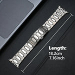 Bracelet de montre ovale en alliage de titane avec boucle papillon, compatible avec Apple Watch SE 2023 44 mm, Apple Watch Ultra 2 49 mm, Apple Watch Series 9 45 mm, Apple Watch Ultra 49 mm, Apple Watch Series 8 45 mm et Apple Watch SE 2022 44 mm…