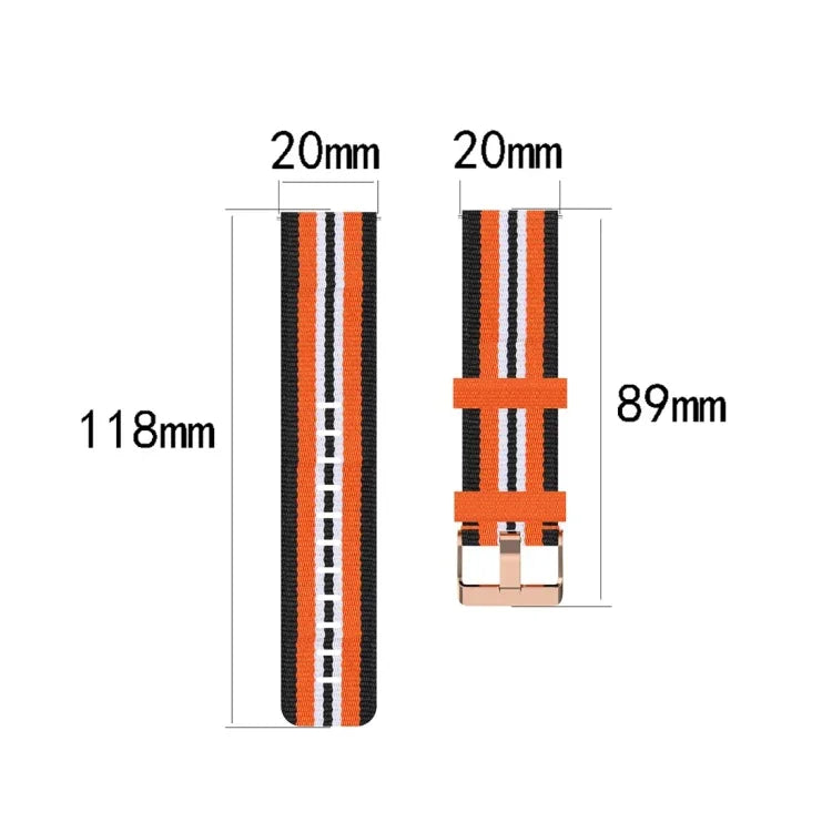 Bracelet texturé en nylon tressé, Taille : unique 20 mm, Pour Galaxy Watch 3 41mm