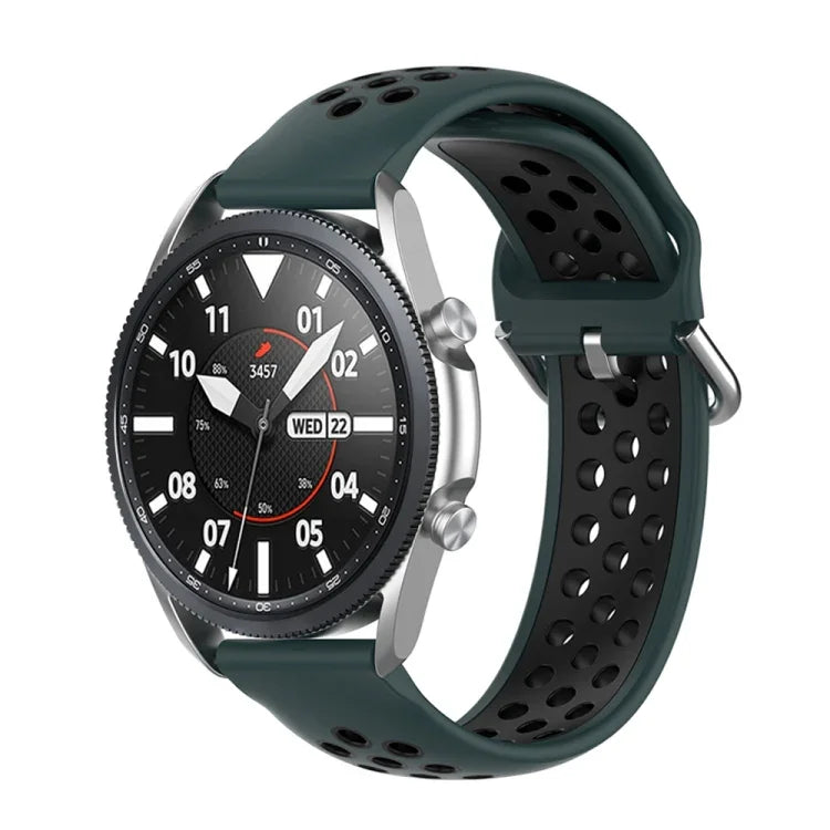 Bracelet de sport en silicone bicolore, Taille : Taille unique 20mm, Pour Galaxy Watch 3 41mm