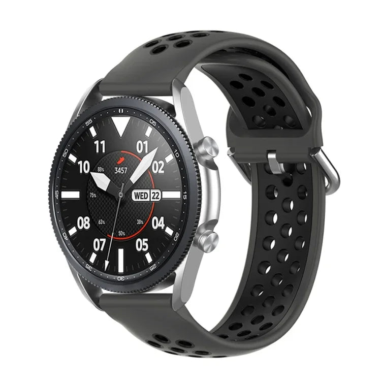 Bracelet de sport en silicone bicolore, Taille : Taille unique 20mm, Pour Galaxy Watch 3 41mm