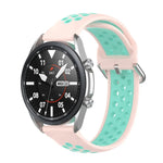 Bracelet de sport en silicone bicolore, Taille : Taille unique 20mm, Pour Galaxy Watch 3 41mm