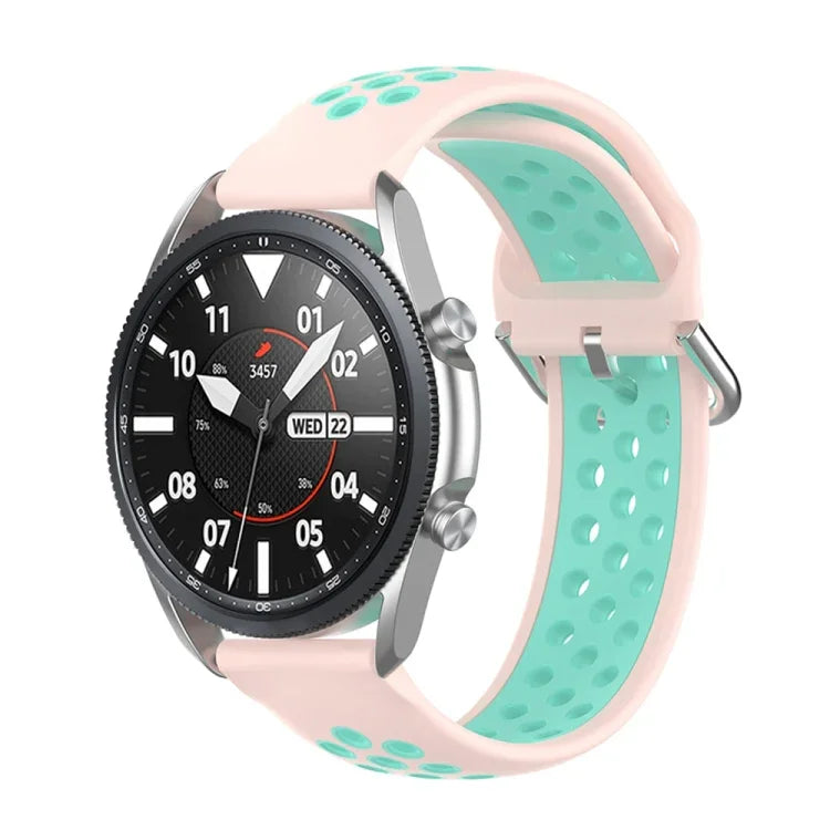 Bracelet de sport en silicone bicolore, Taille : Taille unique 20mm, Pour Galaxy Watch 3 41mm