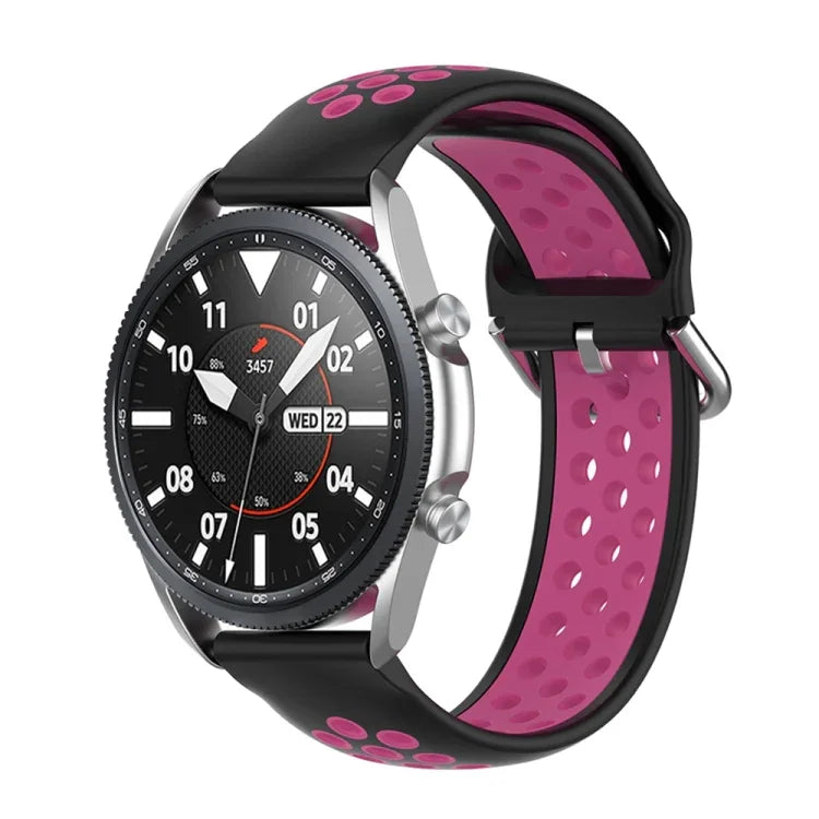 Bracelet de sport en silicone bicolore, Taille : Taille unique 20mm, Pour Galaxy Watch 3 41mm