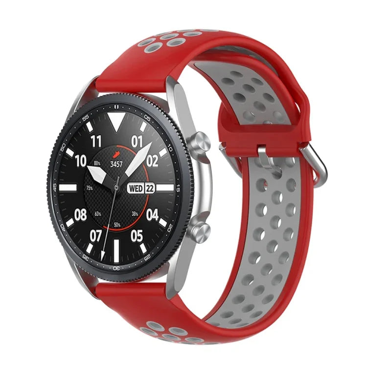 Bracelet de sport en silicone bicolore, Taille : Taille unique 20mm, Pour Galaxy Watch 3 41mm