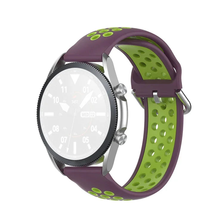 Bracelet de sport en silicone bicolore, Taille : Taille unique 20mm, Pour Galaxy Watch 3 41mm