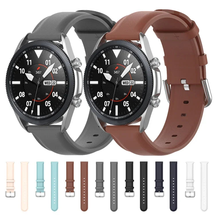 Bracelet en cuir à queue ronde, Taille unique 20mm, Pour Galaxy Watch 3 41mm