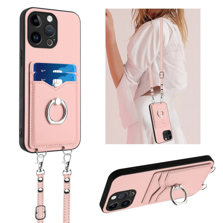 Étui de téléphone R20 Crossbody avec anneau et porte-cartes, pour iPhone 17 Pro Max, pour iPhone 17 Pro, pour iPhone 17, pour iPhone Air, pour iPhone 15 Pro Max, pour iPhone 15 Pro, pour iPhone 15 Plus, pour iPhone 15
