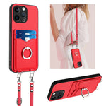 Étui de téléphone R20 Crossbody avec anneau et porte-cartes, pour iPhone 17 Pro Max, pour iPhone 17 Pro, pour iPhone 17, pour iPhone Air, pour iPhone 15 Pro Max, pour iPhone 15 Pro, pour iPhone 15 Plus, pour iPhone 15