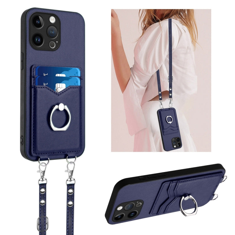 Étui de téléphone R20 Crossbody avec anneau et porte-cartes, pour iPhone 17 Pro Max, pour iPhone 17 Pro, pour iPhone 17, pour iPhone Air, pour iPhone 15 Pro Max, pour iPhone 15 Pro, pour iPhone 15 Plus, pour iPhone 15