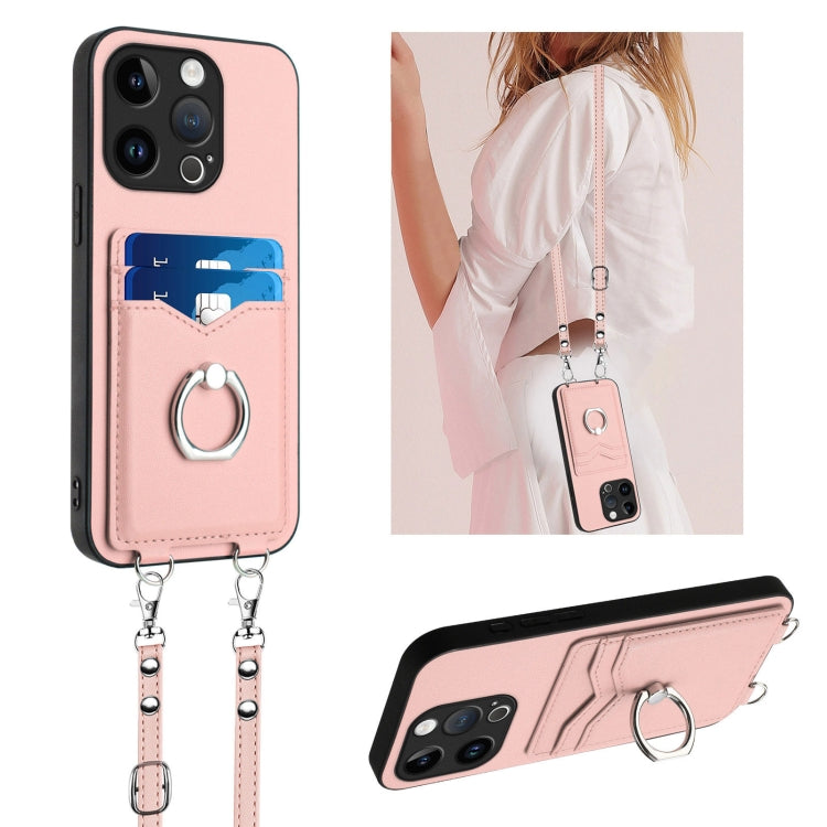 Étui de téléphone R20 Crossbody avec anneau et porte-cartes, pour iPhone 17 Pro Max, pour iPhone 17 Pro, pour iPhone 17, pour iPhone Air, pour iPhone 15 Pro Max, pour iPhone 15 Pro, pour iPhone 15 Plus, pour iPhone 15