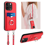Étui de téléphone R20 Crossbody avec anneau et porte-cartes, pour iPhone 17 Pro Max, pour iPhone 17 Pro, pour iPhone 17, pour iPhone Air, pour iPhone 15 Pro Max, pour iPhone 15 Pro, pour iPhone 15 Plus, pour iPhone 15