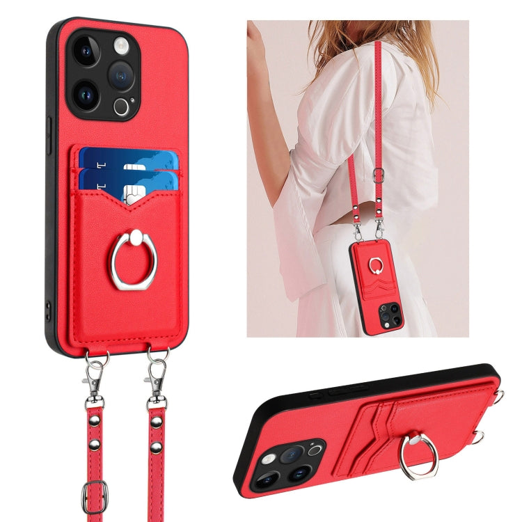 Étui de téléphone R20 Crossbody avec anneau et porte-cartes, pour iPhone 17 Pro Max, pour iPhone 17 Pro, pour iPhone 17, pour iPhone Air, pour iPhone 15 Pro Max, pour iPhone 15 Pro, pour iPhone 15 Plus, pour iPhone 15