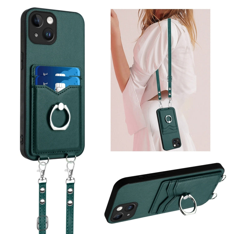 Étui de téléphone avec porte-cartes à anneau et cordon bandoulière R20, pour iPhone 14 Plus, pour iPhone 14, pour iPhone 14 Pro, pour iPhone 14 Pro Max, pour iPhone SE 2022 / SE 2020 / 8, pour iPhone 13 Pro Max, pour iPhone 13 Pro, pour iPhone 13
