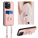 Étui de téléphone avec porte-cartes à anneau et cordon bandoulière R20, pour iPhone 14 Plus, pour iPhone 14, pour iPhone 14 Pro, pour iPhone 14 Pro Max, pour iPhone SE 2022 / SE 2020 / 8, pour iPhone 13 Pro Max, pour iPhone 13 Pro, pour iPhone 13