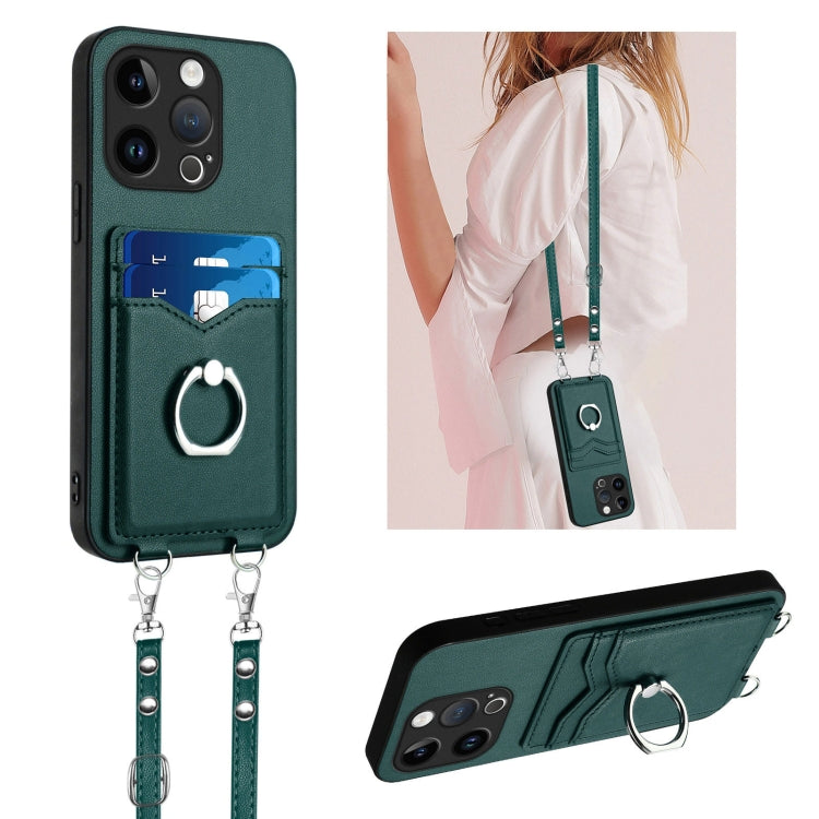 Étui de téléphone avec porte-cartes à anneau et cordon bandoulière R20, pour iPhone 14 Plus, pour iPhone 14, pour iPhone 14 Pro, pour iPhone 14 Pro Max, pour iPhone SE 2022 / SE 2020 / 8, pour iPhone 13 Pro Max, pour iPhone 13 Pro, pour iPhone 13
