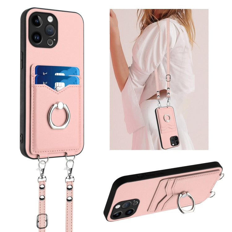 Étui de téléphone avec porte-cartes à anneau et cordon bandoulière R20, pour iPhone 14 Plus, pour iPhone 14, pour iPhone 14 Pro, pour iPhone 14 Pro Max, pour iPhone SE 2022 / SE 2020 / 8, pour iPhone 13 Pro Max, pour iPhone 13 Pro, pour iPhone 13
