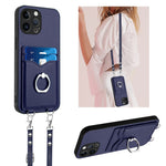 Étui de téléphone avec porte-cartes à anneau et cordon bandoulière R20, pour iPhone 14 Plus, pour iPhone 14, pour iPhone 14 Pro, pour iPhone 14 Pro Max, pour iPhone SE 2022 / SE 2020 / 8, pour iPhone 13 Pro Max, pour iPhone 13 Pro, pour iPhone 13