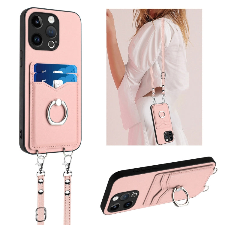 Étui de téléphone avec porte-cartes à anneau et cordon bandoulière R20, pour iPhone 14 Plus, pour iPhone 14, pour iPhone 14 Pro, pour iPhone 14 Pro Max, pour iPhone SE 2022 / SE 2020 / 8, pour iPhone 13 Pro Max, pour iPhone 13 Pro, pour iPhone 13