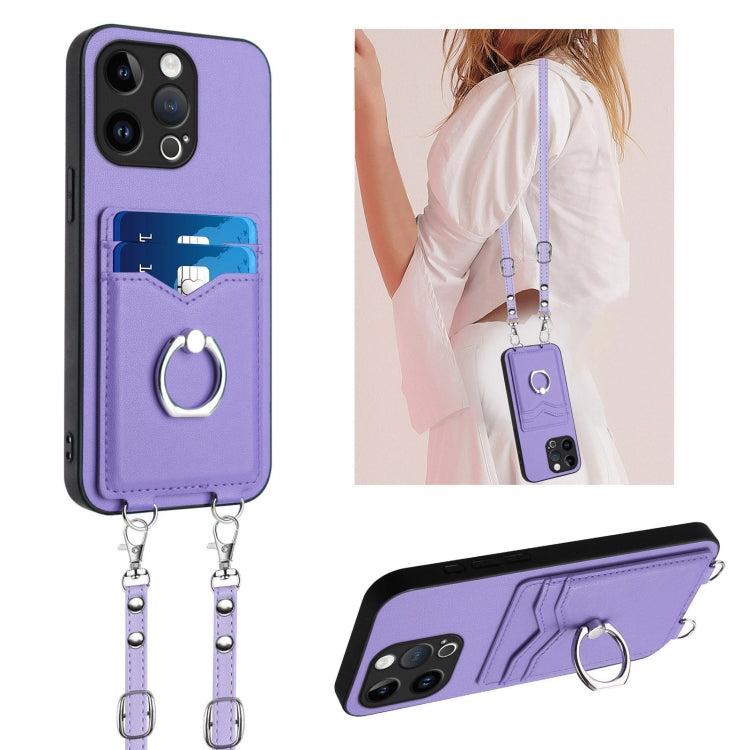 Étui de téléphone avec porte-cartes à anneau et cordon bandoulière R20, pour iPhone 14 Plus, pour iPhone 14, pour iPhone 14 Pro, pour iPhone 14 Pro Max, pour iPhone SE 2022 / SE 2020 / 8, pour iPhone 13 Pro Max, pour iPhone 13 Pro, pour iPhone 13