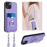 Étui de téléphone avec porte-cartes à anneau et cordon bandoulière R20, pour iPhone 14 Plus, pour iPhone 14, pour iPhone 14 Pro, pour iPhone 14 Pro Max, pour iPhone SE 2022 / SE 2020 / 8, pour iPhone 13 Pro Max, pour iPhone 13 Pro, pour iPhone 13