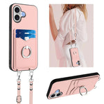 Étui de téléphone R20 Crossbody avec anneau et porte-cartes, pour iPhone 17 Pro Max, pour iPhone 17 Pro, pour iPhone 17, pour iPhone Air, pour iPhone 15 Pro Max, pour iPhone 15 Pro, pour iPhone 15 Plus, pour iPhone 15