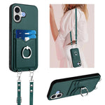 Étui de téléphone R20 Crossbody avec anneau et porte-cartes, pour iPhone 17 Pro Max, pour iPhone 17 Pro, pour iPhone 17, pour iPhone Air, pour iPhone 15 Pro Max, pour iPhone 15 Pro, pour iPhone 15 Plus, pour iPhone 15