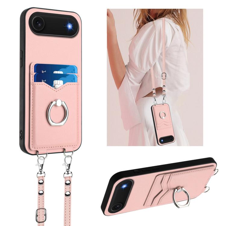 Étui de téléphone R20 Crossbody avec anneau et porte-cartes, pour iPhone 17 Pro Max, pour iPhone 17 Pro, pour iPhone 17, pour iPhone Air, pour iPhone 15 Pro Max, pour iPhone 15 Pro, pour iPhone 15 Plus, pour iPhone 15
