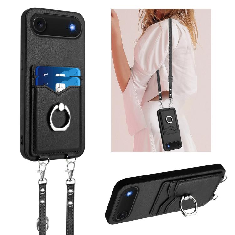 Étui de téléphone R20 Crossbody avec anneau et porte-cartes, pour iPhone 17 Pro Max, pour iPhone 17 Pro, pour iPhone 17, pour iPhone Air, pour iPhone 15 Pro Max, pour iPhone 15 Pro, pour iPhone 15 Plus, pour iPhone 15
