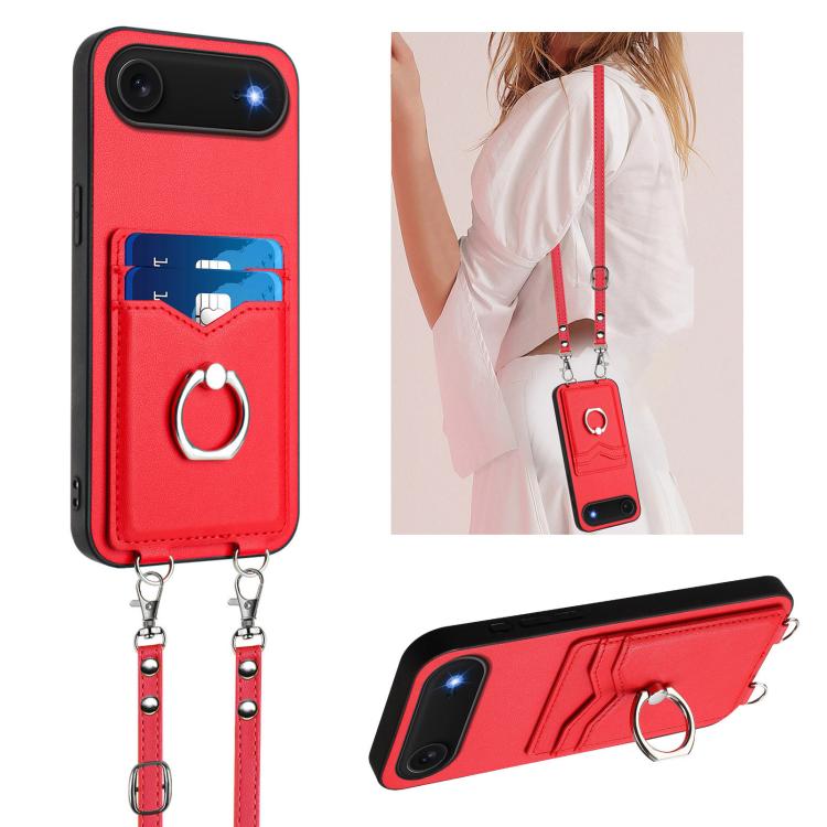 Étui de téléphone R20 Crossbody avec anneau et porte-cartes, pour iPhone 17 Pro Max, pour iPhone 17 Pro, pour iPhone 17, pour iPhone Air, pour iPhone 15 Pro Max, pour iPhone 15 Pro, pour iPhone 15 Plus, pour iPhone 15