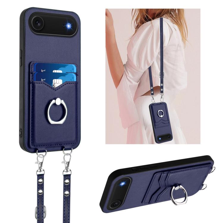 Étui de téléphone R20 Crossbody avec anneau et porte-cartes, pour iPhone 17 Pro Max, pour iPhone 17 Pro, pour iPhone 17, pour iPhone Air, pour iPhone 15 Pro Max, pour iPhone 15 Pro, pour iPhone 15 Plus, pour iPhone 15