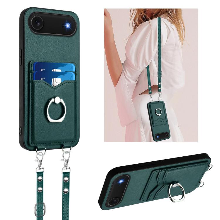 Étui de téléphone R20 Crossbody avec anneau et porte-cartes, pour iPhone 17 Pro Max, pour iPhone 17 Pro, pour iPhone 17, pour iPhone Air, pour iPhone 15 Pro Max, pour iPhone 15 Pro, pour iPhone 15 Plus, pour iPhone 15