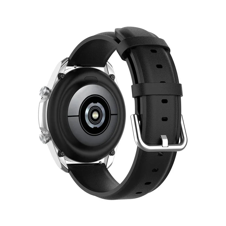 Bracelet en cuir à queue ronde, Taille : Taille unique 22mm, Pour Galaxy Watch 3 45mm