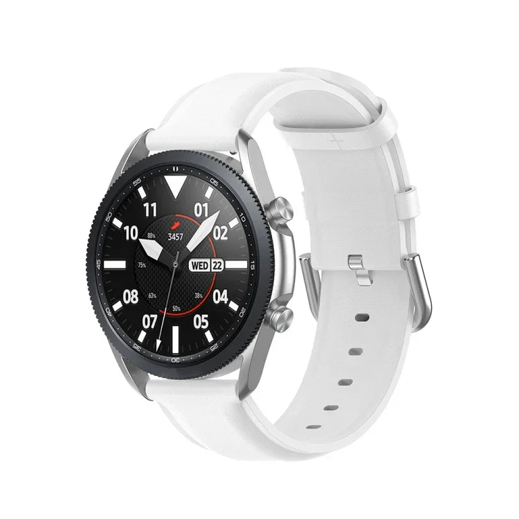 Bracelet en cuir à queue ronde, Taille : Taille unique 22mm, Pour Galaxy Watch 3 45mm