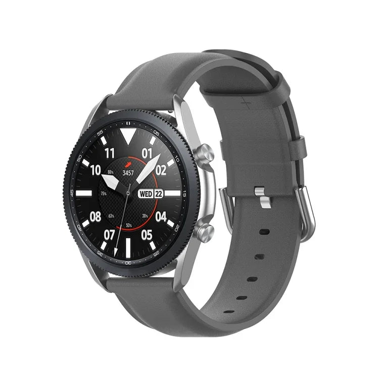 Bracelet en cuir à queue ronde, Taille : Taille unique 22mm, Pour Galaxy Watch 3 45mm